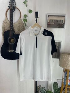 spyder Men's White & Black Zip Polo Shirt