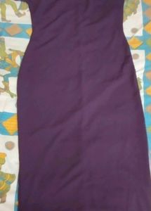Grey Marled Knit Long Sleeve Dress Purple Combo