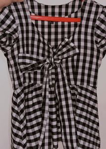 Myntra Top Black And White Chequered At Sale For 450 Coins