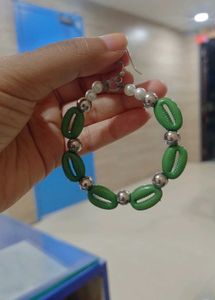 Boho Green Shell Hoop Earrings