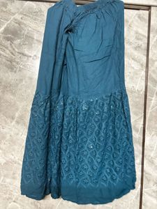 Teal Embroidered Kurta