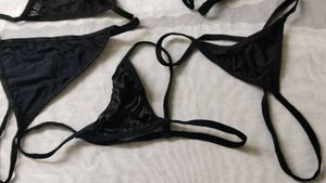 Black Lace Bikini Panties Set