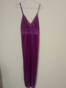 Purple Satin Robe with Lace &amp; inner dress