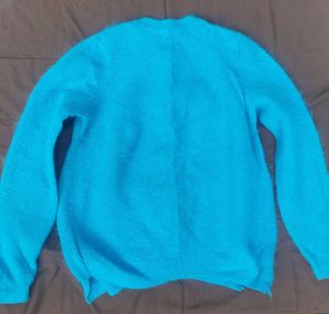 Cozy Blue Fuzzy Sweater