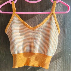Striped Cropped Knit Tank Top