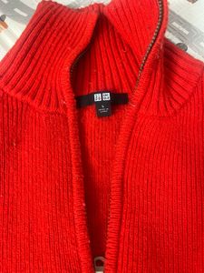 Red Quarter Zip Sweater