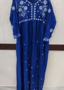 Elegant Blue Embroidered Kurta for Women