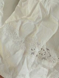 White Lace Trim V-Neck Top