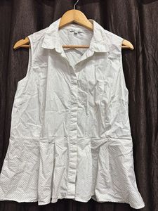 Chic Sleeveless Striped Shirt