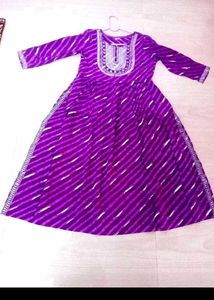 New Purple Cotton Nyaracut Kurti..