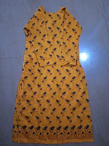 Yellow Printed Kurta