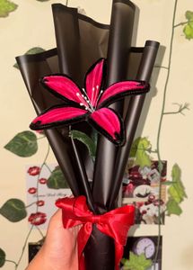 Handmade Pink &amp; Black Flower Bouquet
