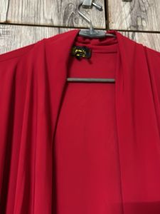 Red Open Front Cardigan(Patiyala with shrug)