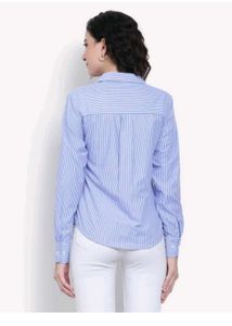Striped Blue &amp; White Shirt Women