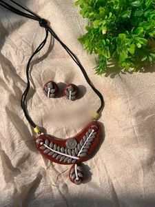 Terracotta Necklace and Earring Set