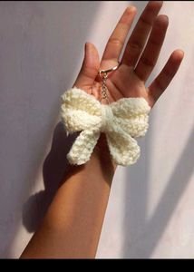 Handmade Crochet Bow Keychain