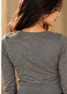 Sparkly Grey Knit blouse