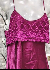 Lace Trimmed Satin Nightie