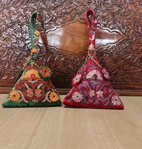 Embroidered Triangle Clutch Bags
