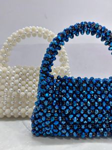 Blue Beaded Bag