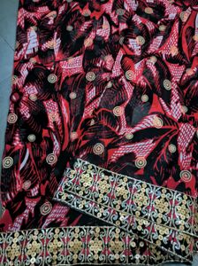 Red Black Saree ❣️