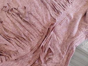 Pink Marled Tie-Sleeve Sweatshirt