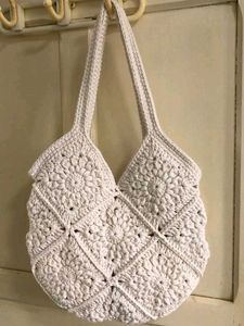 White Crochet Shoulder Bag