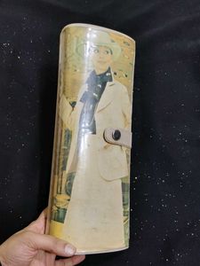 Vintage Clutch Bag with Fashionable Woman Print