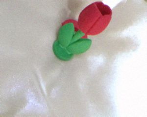 Red Tulip Show Case On Table Plus Eraser | Well
