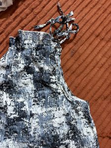 Abstract Print Halter Neck Top