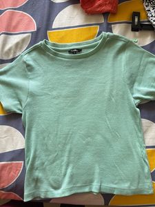 Mint Green Ribbed Knit Top