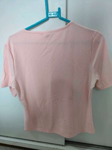 New Pink Ribbed T-shirt