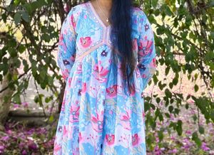 Floral Print Anarkali Kurti Set