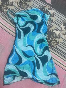 Retro Swirl Print Mini Dress
