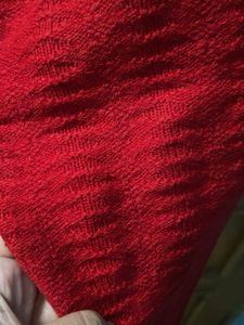 Vibrant Red Textured Pants
