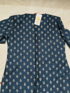Elegant Teal Kurta Set with Traditional Print