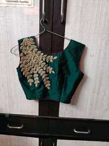 Red lahanga with Embroidered Blouse