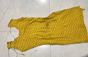 Yellow Chevron Print Kurta