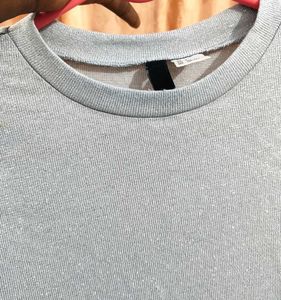 shiney H&amp;M sky-blue colour top.