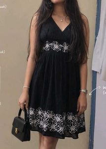 Black Floral Mini Dress