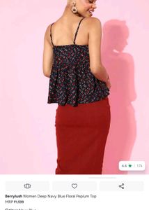 Ditsy Floral Navy Blue Babydoll Cami Top 🍒✨