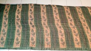 Cozy Green Leaf Striped Mattress Topper