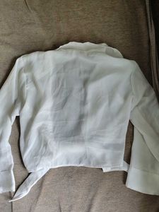 White Tie Front Shrug