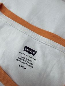 Levi's White Orange Ringer T-Shirt