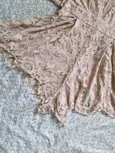 Elegant Lace Romper with Bell Sleeves