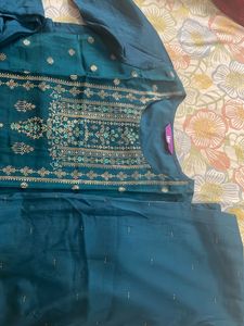 Teal Blue Libas Festive Kurta Set