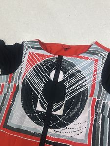 Stylish Red &amp; Black Graphic Dress