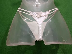 White Butterfly Detail Thong