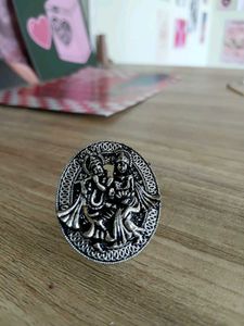 Silver Radha Krishna Statement Ring 🩶 | Vintage /
