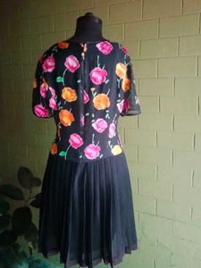 Floral Pleated Mini Dress